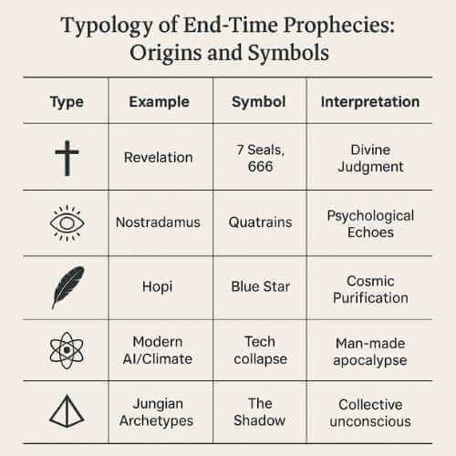 Typology of end-time prophecies – categories, origins, and symbols