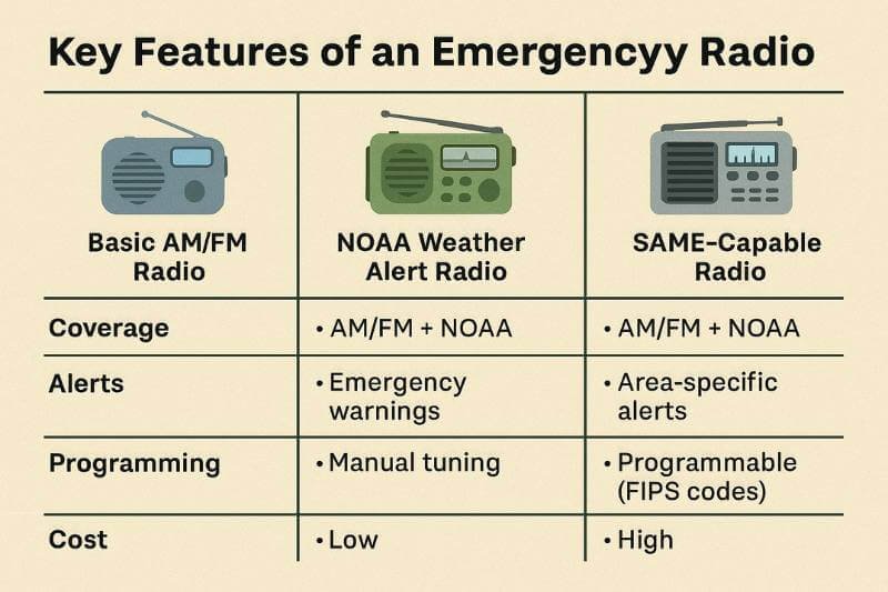  emergency radios guide comparison of key radio features