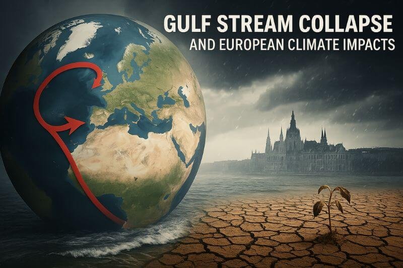 Gulf Stream collapse effects on Europe and climate survival preparation