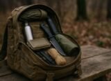 survival backpack features in realistic emergency setup